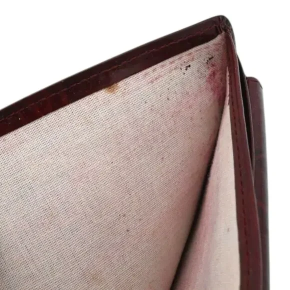 Cartier Red Double C Logo Bifold Shiny Leather Must de Wallet